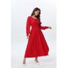 imageWomens 2024 Fall Casual Long Sleeve Square Neck Elastic High Waist Flowy Tiered Aline Maxi DressSolid Red