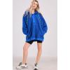 imagechouyatou Women Fall Fuzzy Pullover Fleece Jacket Sweatshirt Casual Floral Winter Sherpa Hoodie Jacket with PocketRoyal Blue