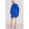 imagechouyatou Women Fall Fuzzy Pullover Fleece Jacket Sweatshirt Casual Floral Winter Sherpa Hoodie Jacket with PocketRoyal Blue