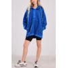 imagechouyatou Women Fall Fuzzy Pullover Fleece Jacket Sweatshirt Casual Floral Winter Sherpa Hoodie Jacket with PocketRoyal Blue