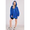 imagechouyatou Women Fall Fuzzy Pullover Fleece Jacket Sweatshirt Casual Floral Winter Sherpa Hoodie Jacket with PocketRoyal Blue