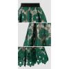 imagechouyatou Womens Beautiful HollowOut Floral Lace High Waisted ALine Midi Long SkirtGreen