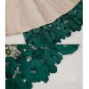imagechouyatou Womens Beautiful HollowOut Floral Lace High Waisted ALine Midi Long SkirtGreen