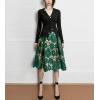 imagechouyatou Womens Beautiful HollowOut Floral Lace High Waisted ALine Midi Long SkirtGreen