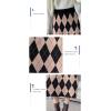 imagechouyatou Womens Elegant Argyle Plaid Pattern Elastic Waist Jacquard Knit Midi Pencil SkirtBlack Khaki
