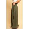imagechouyatou Womens Elegant Button Front High Waisted Faux Suede Leather Maxi Skirt with PocketsOlive Green