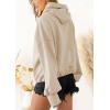 imagechouyatou Womens Fall Casual Half Zip Hoodie Long Sleeve Oversized Drawstring Hooded Pullover Sweatshirt TopsApricot