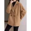 imagechouyatou Womens Fall Casual Waffle Knit Coat Notch Lapel Button Down Office Formal Blazer JacketCamel
