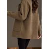 imagechouyatou Womens Fall Casual Waffle Knit Coat Notch Lapel Button Down Office Formal Blazer JacketCoffee