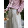 imagechouyatou Womens Fall Elastic High Waisted Corduroy Skirt Winter ALine Pleated Midi Long SkirtBeige