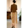 imagechouyatou Womens Fall Elastic High Waisted Corduroy Skirt Winter ALine Pleated Midi Long SkirtKhaki
