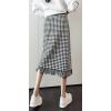 imagechouyatou Womens Fall Winter Elegant Houndstooth Tassels Fringe Knit Skirt Elastic A Line Long Midi Sweater SkirtHoundstooth