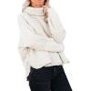 imagechouyatou Womens Oversized Fuzzy Long Sleeve Turtleneck Sherpa Fleece Pullover SweatshirtBeige