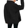 imagechouyatou Womens Oversized Fuzzy Long Sleeve Turtleneck Sherpa Fleece Pullover SweatshirtBlack