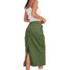 imagechouyatou Womens Summer Fashion Long Y2k Cargo Skirt ALine Midi Skirt with Cargo PocketsArmy Green