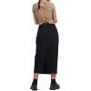 imagechouyatou Womens Summer Fashion Long Y2k Cargo Skirt ALine Midi Skirt with Cargo PocketsBlack