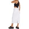 imagechouyatou Womens Summer Fashion Long Y2k Cargo Skirt ALine Midi Skirt with Cargo PocketsWhite