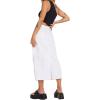 imagechouyatou Womens Summer Fashion Long Y2k Cargo Skirt ALine Midi Skirt with Cargo PocketsWhite