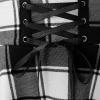 imagechouyatou Womens Versatile Lace Up High Waist ALine Plaid Mini Skater SkirtBlack