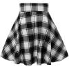 imagechouyatou Womens Versatile Lace Up High Waist ALine Plaid Mini Skater SkirtBlack