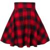 imagechouyatou Womens Versatile Lace Up High Waist ALine Plaid Mini Skater SkirtRed