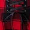 imagechouyatou Womens Versatile Lace Up High Waist ALine Plaid Mini Skater SkirtRed