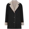 imagechouyatou Womens Winter Sherpa Lined Faux Suede Leather Jacket Oversized Notch Lapel Mid Long OvercoatBlack