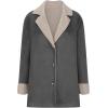 imagechouyatou Womens Winter Sherpa Lined Faux Suede Leather Jacket Oversized Notch Lapel Mid Long OvercoatDark Grey