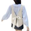 imagechouyatou Womens Cute Backless Sweater Vest Reversible Back Tie Knot Crewneck Sleeveless Knit Tank TopsBeige