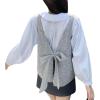imagechouyatou Womens Cute Backless Sweater Vest Reversible Back Tie Knot Crewneck Sleeveless Knit Tank TopsGrey