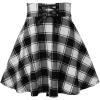imagechouyatou Womens Versatile Lace Up High Waist ALine Plaid Mini Skater SkirtBlack