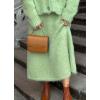 imagechouyatou Womens 2 Piece Outfits Fluffy Button Down Cardigan ALine Skirt Two Piece Sweater Skirt SetsGreen