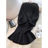 imagechouyatou Womens 2 Piece Outfits Long Sleeve Pullover Sweater and Package Hip Mermaid Midi Long Skirt SetsBlack