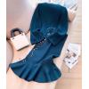 imagechouyatou Womens 2 Piece Outfits Long Sleeve Pullover Sweater and Package Hip Mermaid Midi Long Skirt SetsBlue