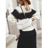 imagechouyatou Womens 2 Piece Sweater Skirt Sets Color Block Knit Sweater Top Bodycon Skirt Two Piece OutfitsBlack