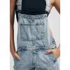 imagechouyatou Womens Adjustable Strap Denim Bib Overall Straight Leg Baggy Utility Cargo Jeans JumpsuitLight Blue
