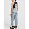 imagechouyatou Womens Adjustable Strap Denim Bib Overall Straight Leg Baggy Utility Cargo Jeans JumpsuitLight Blue