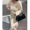imagechouyatou Womens Cable Knit 2 Piece Outfits Crop Sweater Hoodie and Package Hip Bodycon Midi Skirt SetsApricot