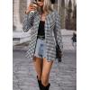 imagechouyatou Womens Casual Open Front Blazer Jacket Houndstooth Plaid Office Work Dressy Coat SuitBlack