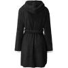 imagechouyatou Womens Color Block Plush Nightdress Hooded Loose Fit Pajama Dress Ultra Soft Bathrobe NightgownBlack