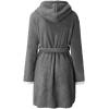 imagechouyatou Womens Color Block Plush Nightdress Hooded Loose Fit Pajama Dress Ultra Soft Bathrobe NightgownGrey