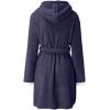 imagechouyatou Womens Color Block Plush Nightdress Hooded Loose Fit Pajama Dress Ultra Soft Bathrobe NightgownNavy Blue