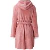 imagechouyatou Womens Color Block Plush Nightdress Hooded Loose Fit Pajama Dress Ultra Soft Bathrobe NightgownPink
