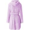 imagechouyatou Womens Color Block Plush Nightdress Hooded Loose Fit Pajama Dress Ultra Soft Bathrobe NightgownPurple
