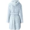 imagechouyatou Womens Color Block Plush Nightdress Hooded Loose Fit Pajama Dress Ultra Soft Bathrobe NightgownSky Blue