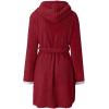 imagechouyatou Womens Color Block Plush Nightdress Hooded Loose Fit Pajama Dress Ultra Soft Bathrobe NightgownWine Red