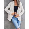 imagechouyatou Womens Elegant Plaid Tweed Jacket Button Down Notch Collar Office Work Suit Dressy Blazer CoatBeige