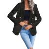 imagechouyatou Womens Elegant Plaid Tweed Jacket Button Down Notch Collar Office Work Suit Dressy Blazer CoatBlack
