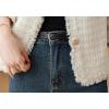 imagechouyatou Womens Fall Business Casual Tweed Blazer Button Down Dressy Fringed Tassel Jacket CoatApricot