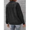 imagechouyatou Womens Fall Notch Lapel Corduroy Blazer Jacket Double Breasted Office Dressy Work SuitBlack